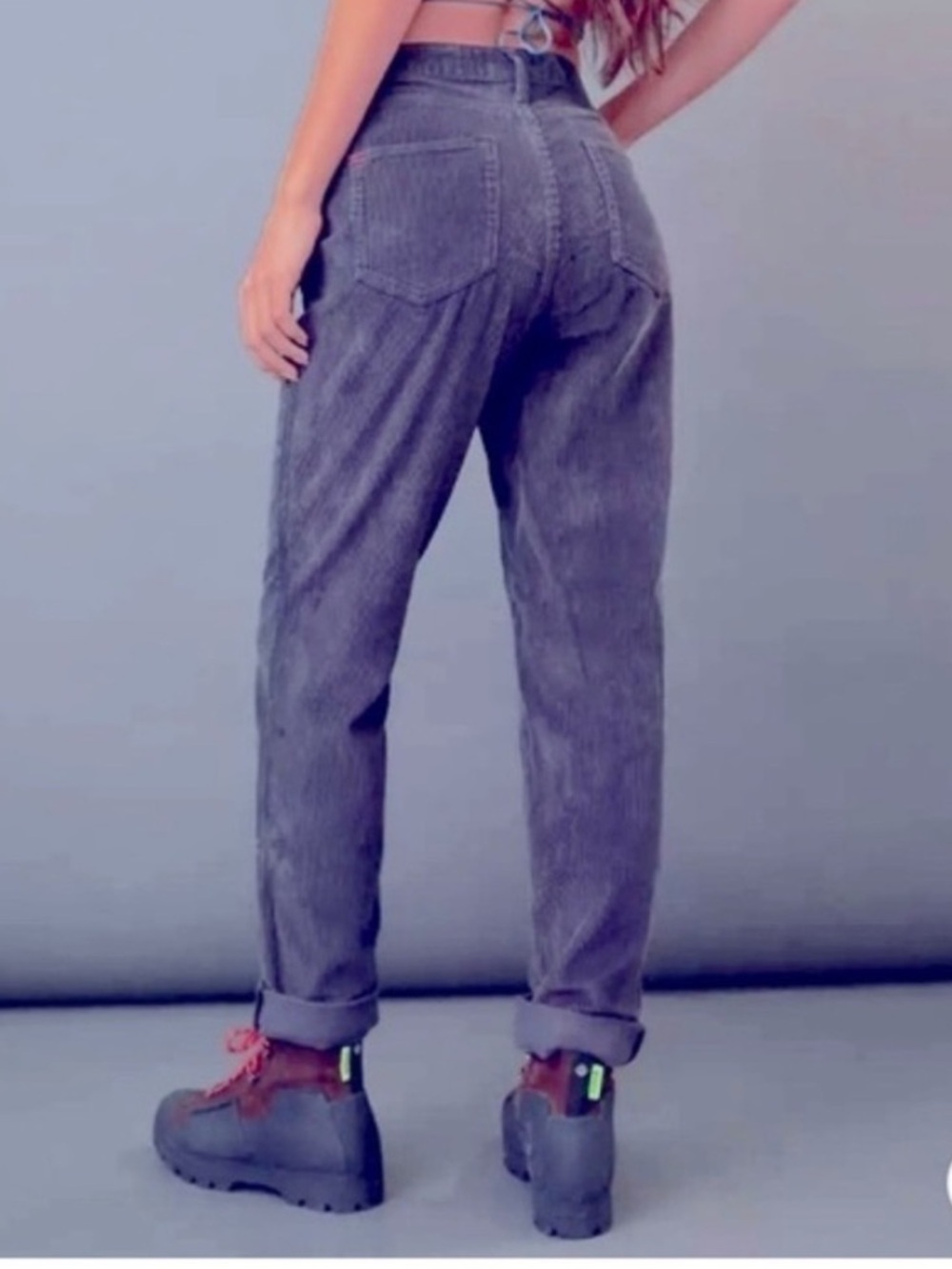 BDG Olive Corduroy High-Rise Mom Jeans